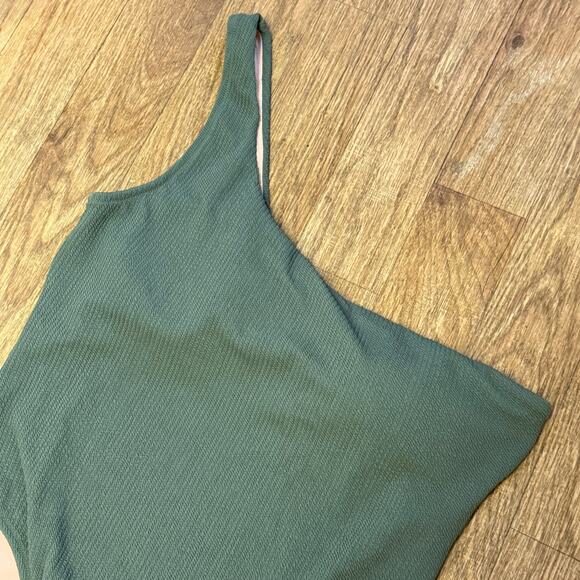 J. Crew Green Textured One-Shoulder One-Piece Size 22 - Picture 3 of 11